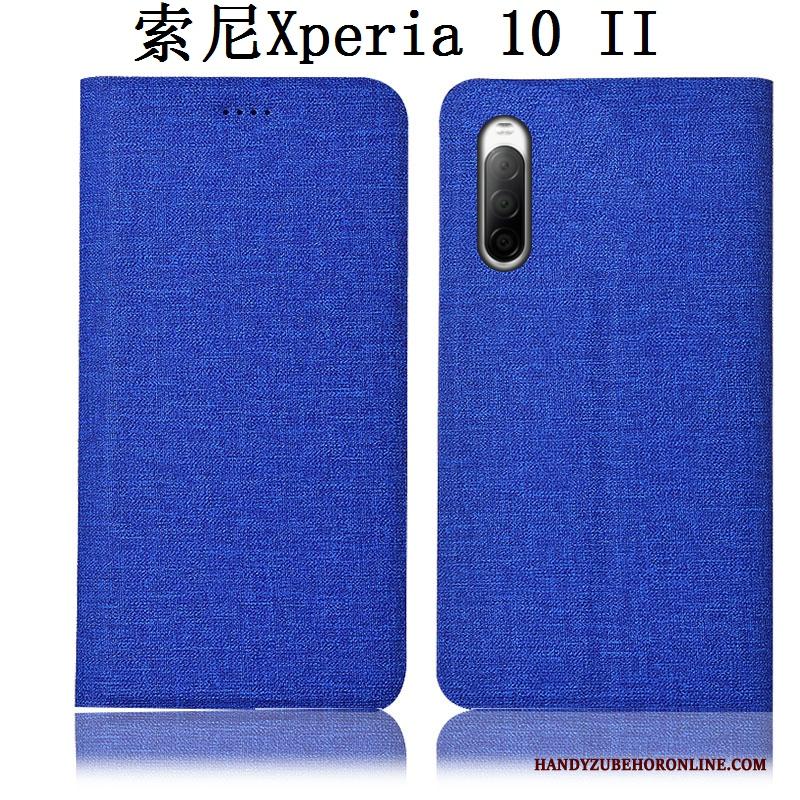 Sony Xperia 10 Ii Hoes Bescherming Folio Leren Etui Roze Hoesje Telefoon Anti-fall