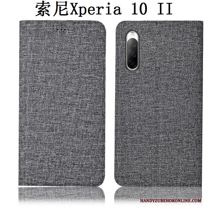 Sony Xperia 10 Ii Hoes Bescherming Folio Leren Etui Roze Hoesje Telefoon Anti-fall