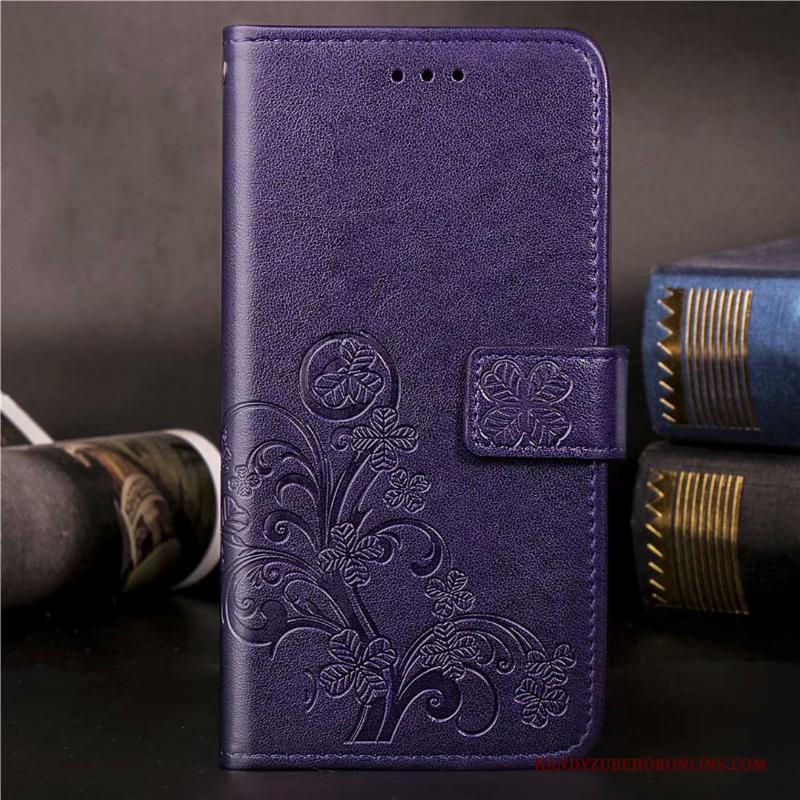 Sony Xperia 10 Leren Etui Kaart Clamshell Blauw Hoesje Telefoon