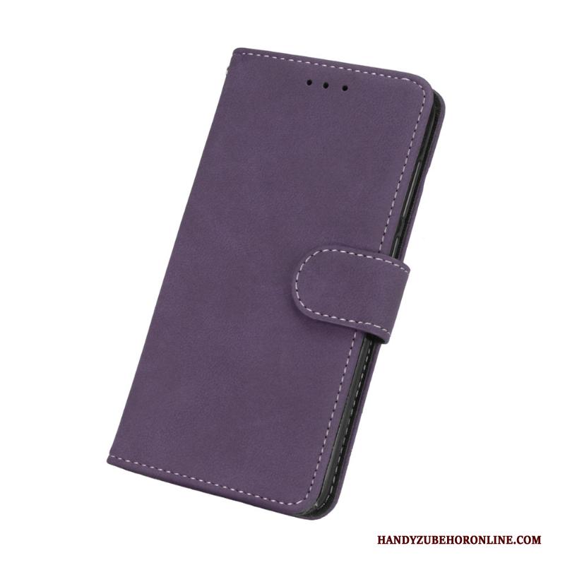 Sony Xperia 10 Plus Bescherming Hoesje Telefoon Clamshell Schrobben Zacht Vintage Leren Etui