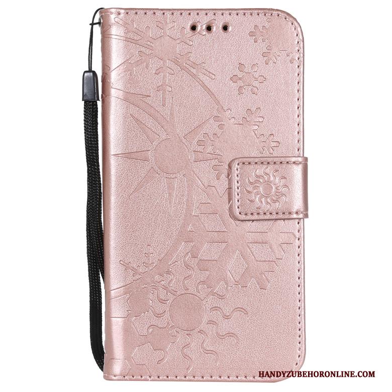 Sony Xperia 10 Plus Leren Etui Hoesje Telefoon Folio Rose Goud Zacht Anti-fall Bescherming