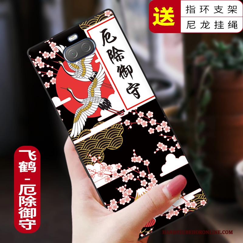 Sony Xperia 10 Plus Mode Rood Chinese Stijl Anti-fall Siliconen Bescherming Hoesje