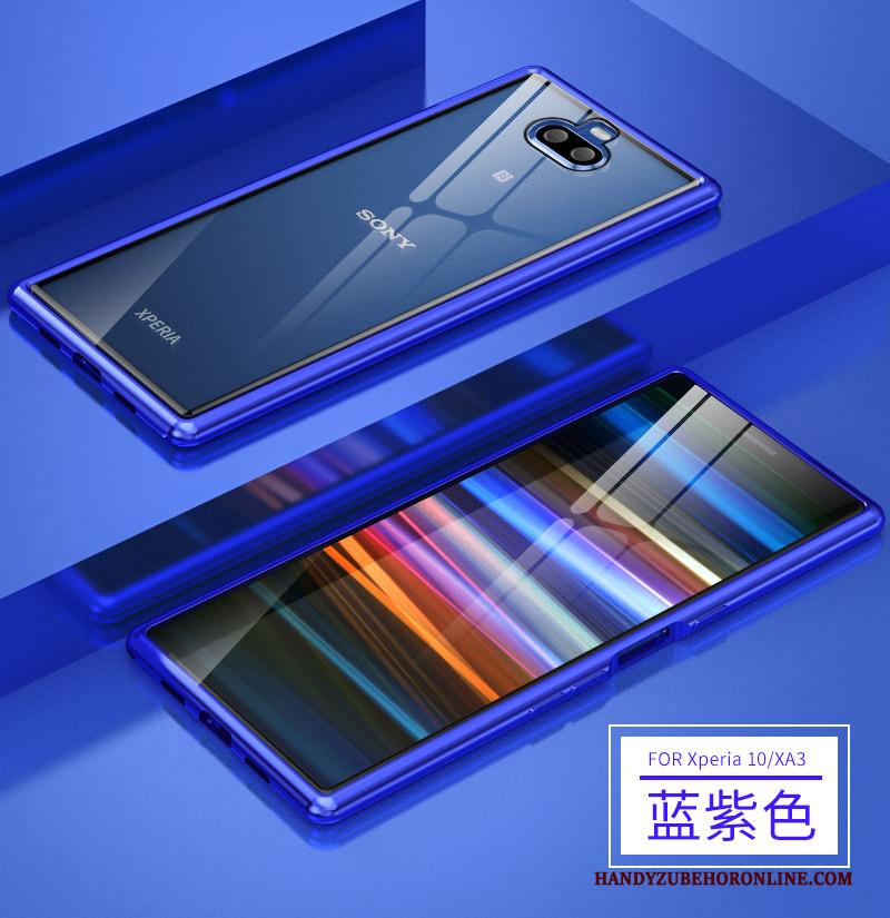 Sony Xperia 10 Plus Mooi Bescherming Purper Anti-fall Hoes Hoesje Telefoon Metaal