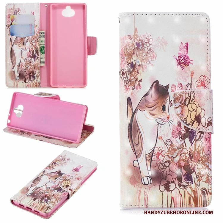 Sony Xperia 10 Purper Anti-fall Hoes Leren Etui Folio Hoesje Telefoon Bescherming