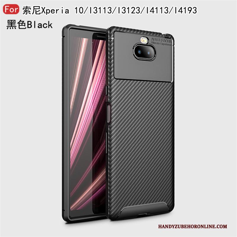 Sony Xperia 10 Zacht Hoesje Telefoon All Inclusive Anti-fall Zwart Siliconen Patroon