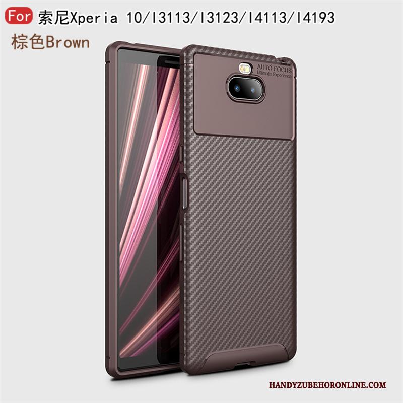 Sony Xperia 10 Zacht Hoesje Telefoon All Inclusive Anti-fall Zwart Siliconen Patroon