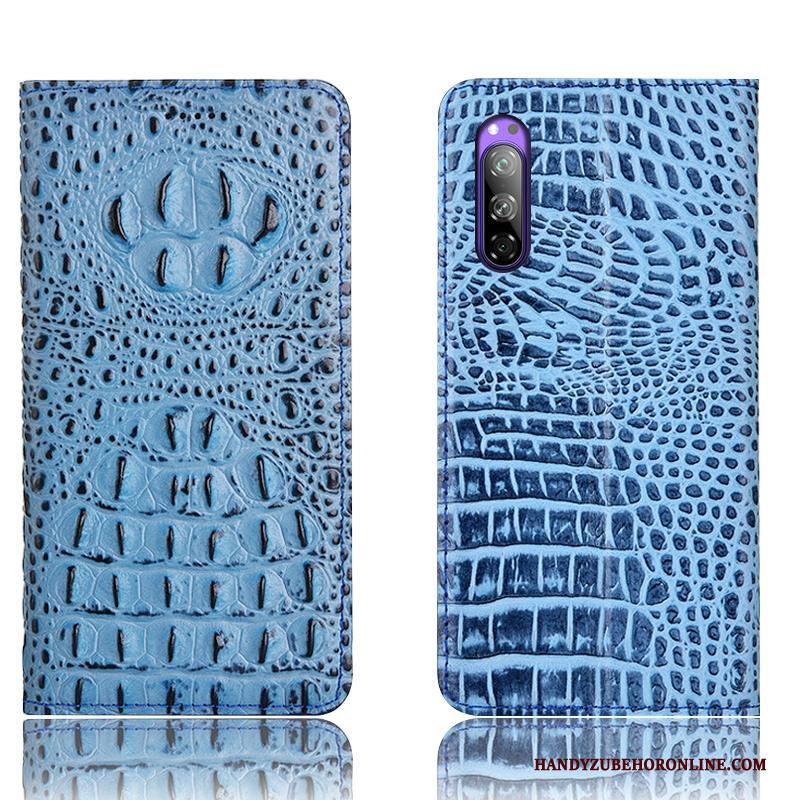 Sony Xperia 5 Hoesje Blauw Hoes Bescherming All Inclusive Anti-fall Leren Etui Folio