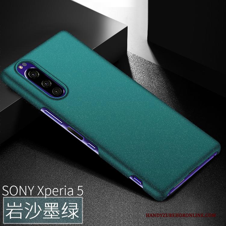 Sony Xperia 5 Hoesje Telefoon Groen Schrobben Bescherming Dun Anti-fall Hard