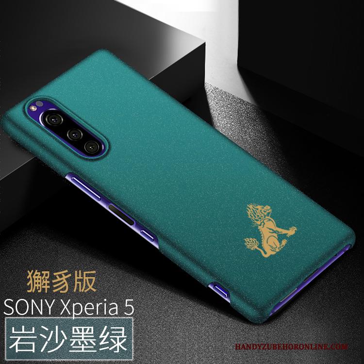 Sony Xperia 5 Hoesje Telefoon Groen Schrobben Bescherming Dun Anti-fall Hard