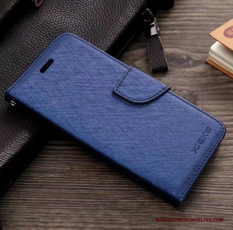 Sony Xperia 5 Maand Donkerblauw Patroon Hoesje Bescherming Folio Zijde