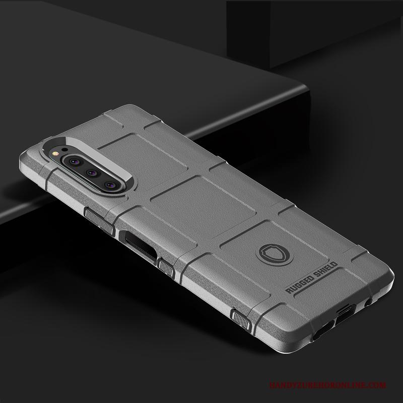 Sony Xperia 5 Siliconen Zacht Trendy Merk All Inclusive Hoesje Telefoon Groen Bescherming