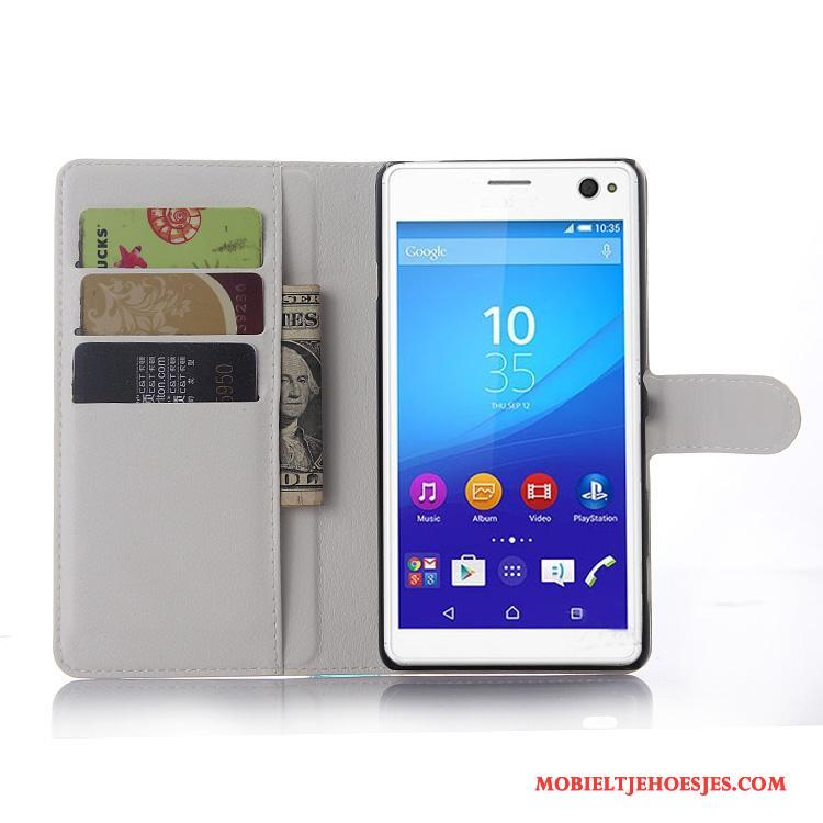 Sony Xperia C4 Portemonnee Lichtblauw Hoesje Leren Etui Mobiele Telefoon Telefoon Bescherming