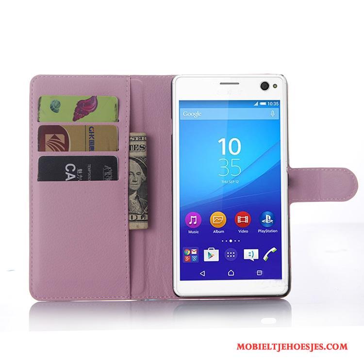 Sony Xperia C4 Portemonnee Lichtblauw Hoesje Leren Etui Mobiele Telefoon Telefoon Bescherming