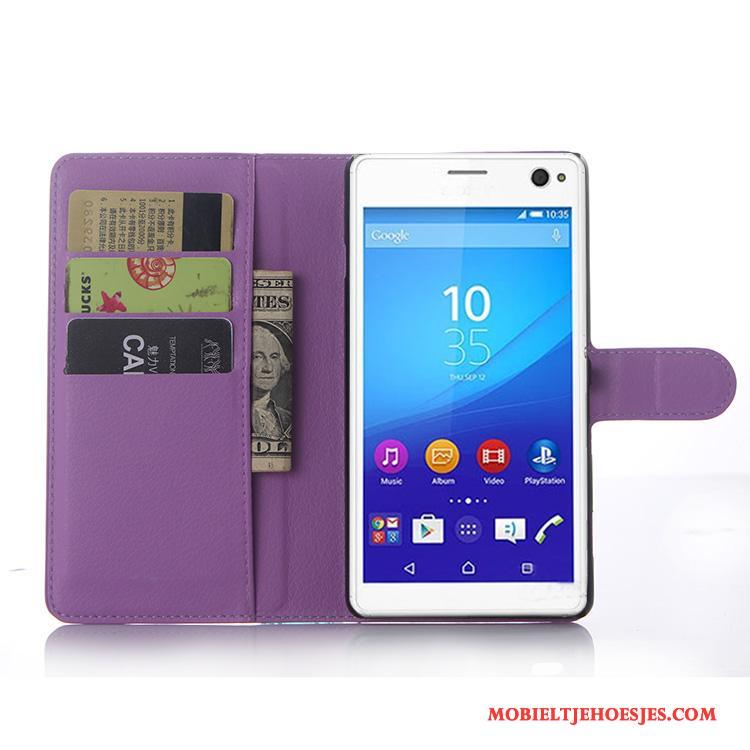 Sony Xperia C4 Portemonnee Lichtblauw Hoesje Leren Etui Mobiele Telefoon Telefoon Bescherming