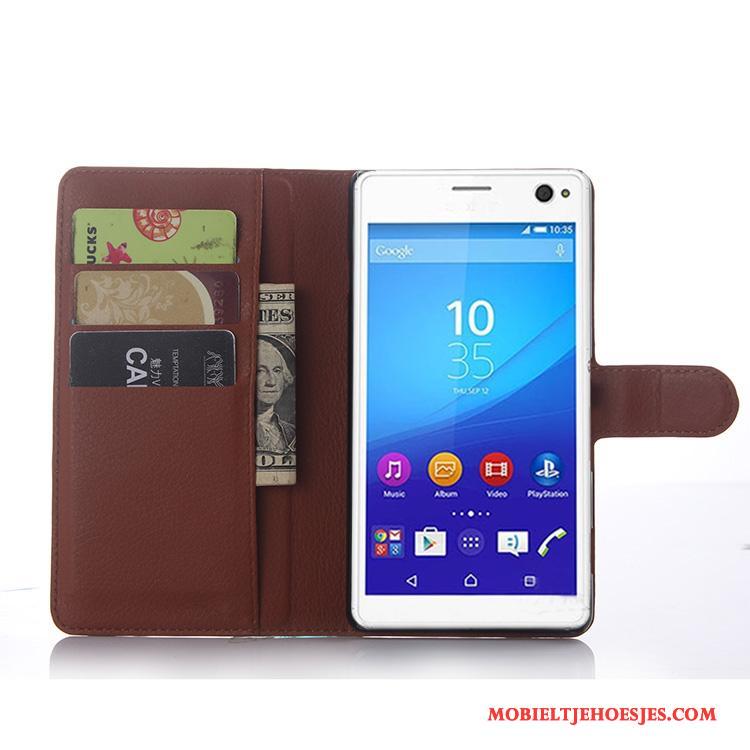 Sony Xperia C4 Portemonnee Lichtblauw Hoesje Leren Etui Mobiele Telefoon Telefoon Bescherming