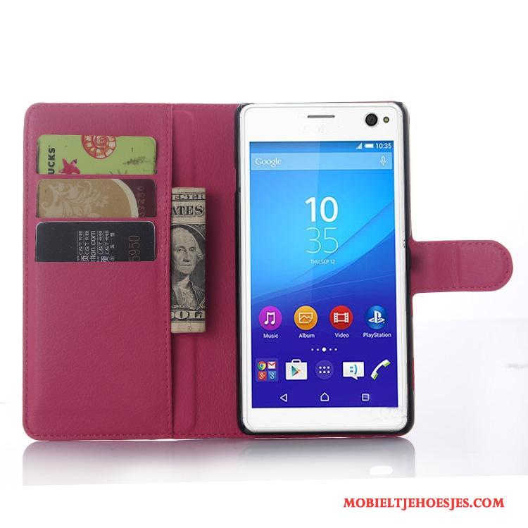 Sony Xperia C4 Portemonnee Lichtblauw Hoesje Leren Etui Mobiele Telefoon Telefoon Bescherming