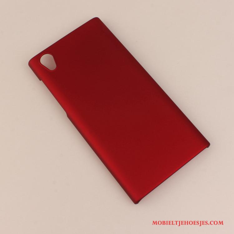 Sony Xperia L1 Bescherming Eenvoudige Rood Schrobben Hoesje Hard Telefoon