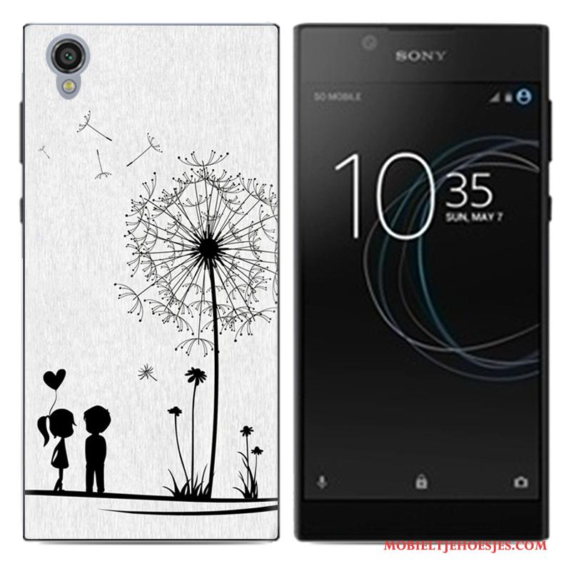 Sony Xperia L1 Hoes Mobiele Telefoon Spotprent Hoesje Telefoon Blauw Dun Zacht