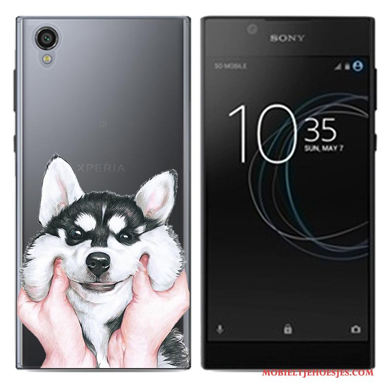 Sony Xperia L1 Hoes Mobiele Telefoon Spotprent Hoesje Telefoon Blauw Dun Zacht