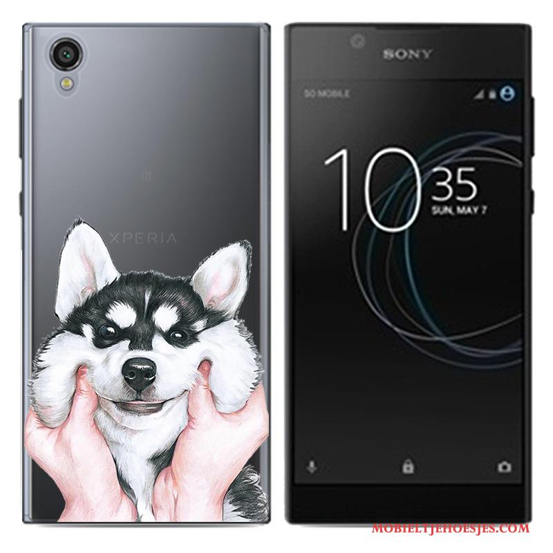 Sony Xperia L1 Zacht Pu Hoesje Telefoon Wit Scheppend Bescherming Mobiele Telefoon
