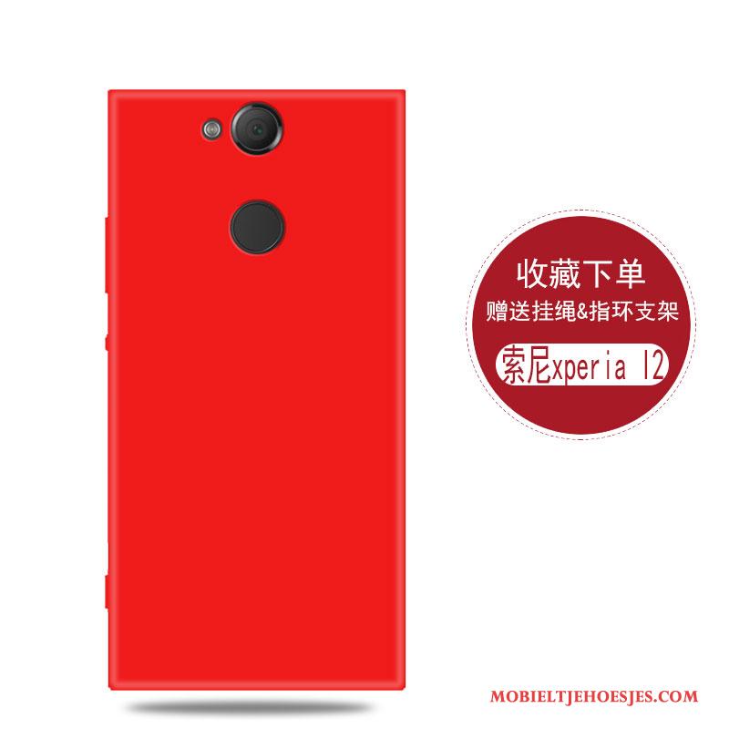 Sony Xperia L2 Zacht Persoonlijk Eenvoudige Anti-fall Hoesje Telefoon Rood Bescherming
