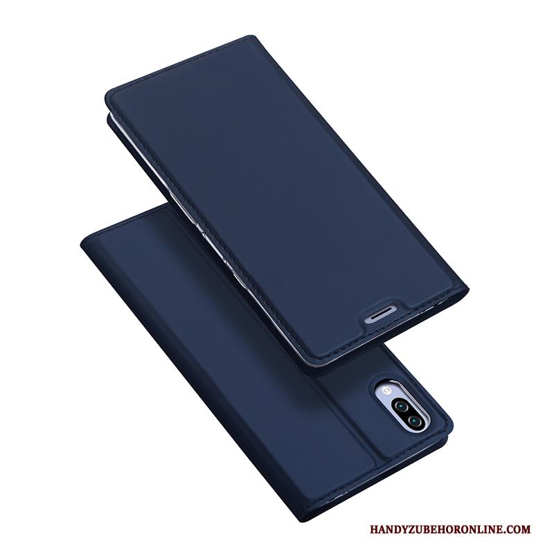 Sony Xperia L3 Donkerblauw Dun All Inclusive Leren Etui Hoesje Telefoon Folio
