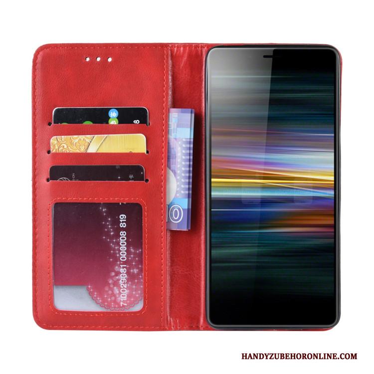 Sony Xperia L3 Hoesje Hoes Leren Etui Portemonnee Bescherming Magnetisch Zwart Folio