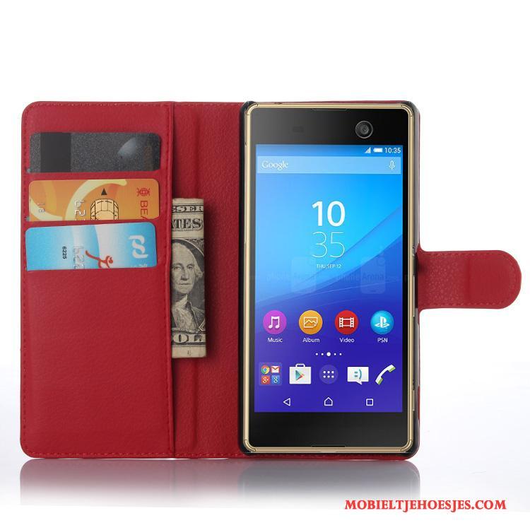 Sony Xperia M5 Dual Hoes Bescherming Mobiele Telefoon Blauw Hoesje Telefoon Leren Etui