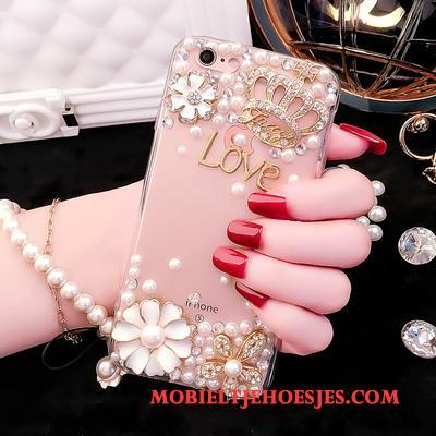 Sony Xperia M5 Dual Hoesje Telefoon Anti-fall Roze Trend Bescherming Met Strass