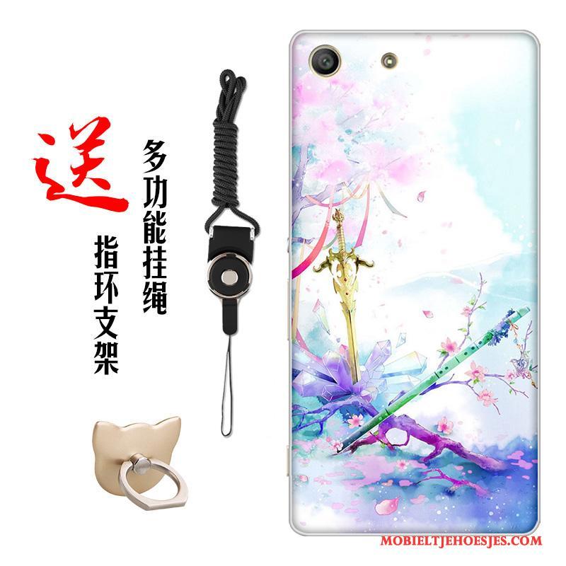 Sony Xperia M5 Dual Hoesje Telefoon Vintage Kleur Pas Zacht Bloemen Chinese Stijl