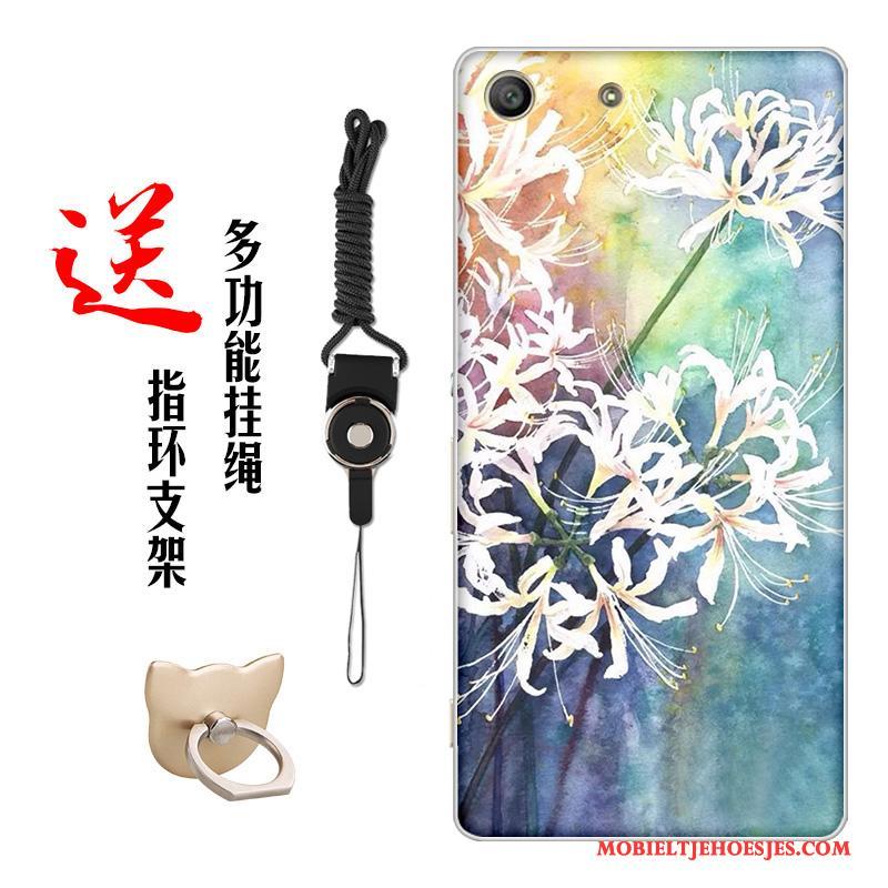 Sony Xperia M5 Dual Hoesje Telefoon Vintage Kleur Pas Zacht Bloemen Chinese Stijl