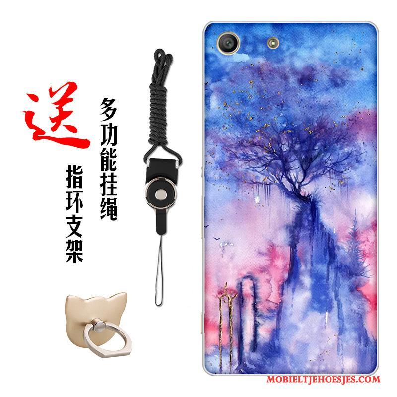 Sony Xperia M5 Dual Hoesje Telefoon Vintage Kleur Pas Zacht Bloemen Chinese Stijl