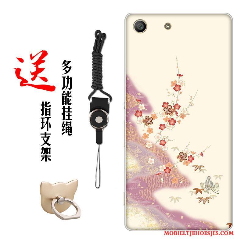 Sony Xperia M5 Dual Hoesje Telefoon Vintage Kleur Pas Zacht Bloemen Chinese Stijl