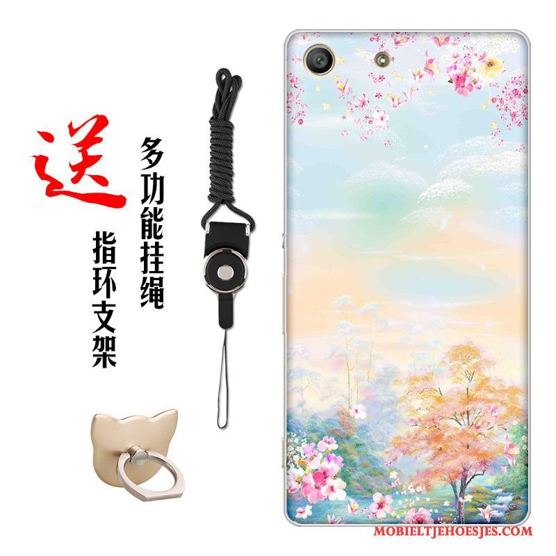 Sony Xperia M5 Dual Hoesje Telefoon Vintage Kleur Pas Zacht Bloemen Chinese Stijl