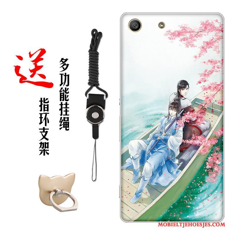 Sony Xperia M5 Dual Hoesje Telefoon Vintage Kleur Pas Zacht Bloemen Chinese Stijl