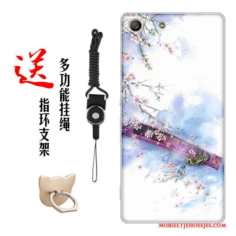 Sony Xperia M5 Dual Hoesje Telefoon Vintage Kleur Pas Zacht Bloemen Chinese Stijl