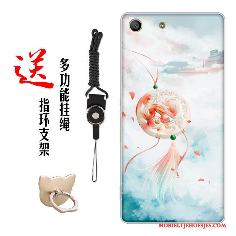 Sony Xperia M5 Dual Hoesje Telefoon Vintage Kleur Pas Zacht Bloemen Chinese Stijl