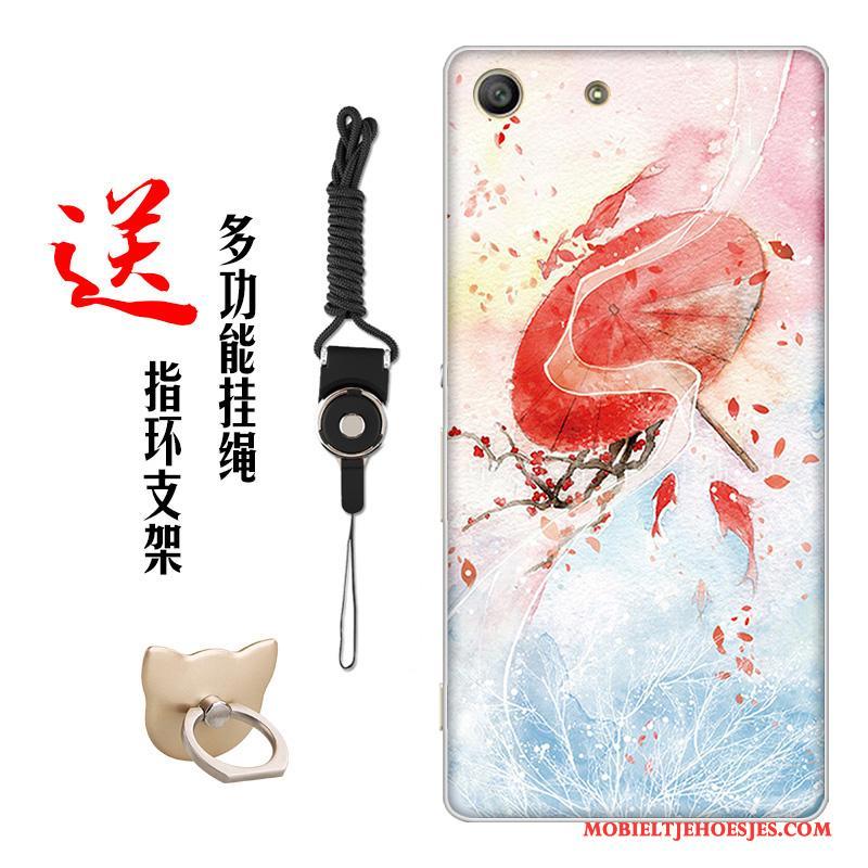 Sony Xperia M5 Dual Hoesje Telefoon Vintage Kleur Pas Zacht Bloemen Chinese Stijl