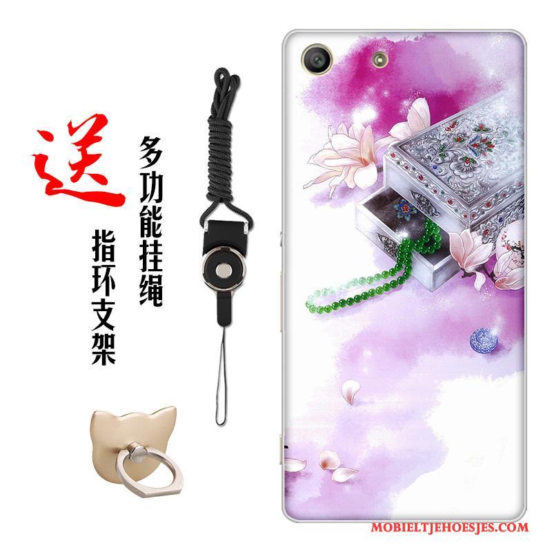 Sony Xperia M5 Dual Hoesje Telefoon Vintage Kleur Pas Zacht Bloemen Chinese Stijl