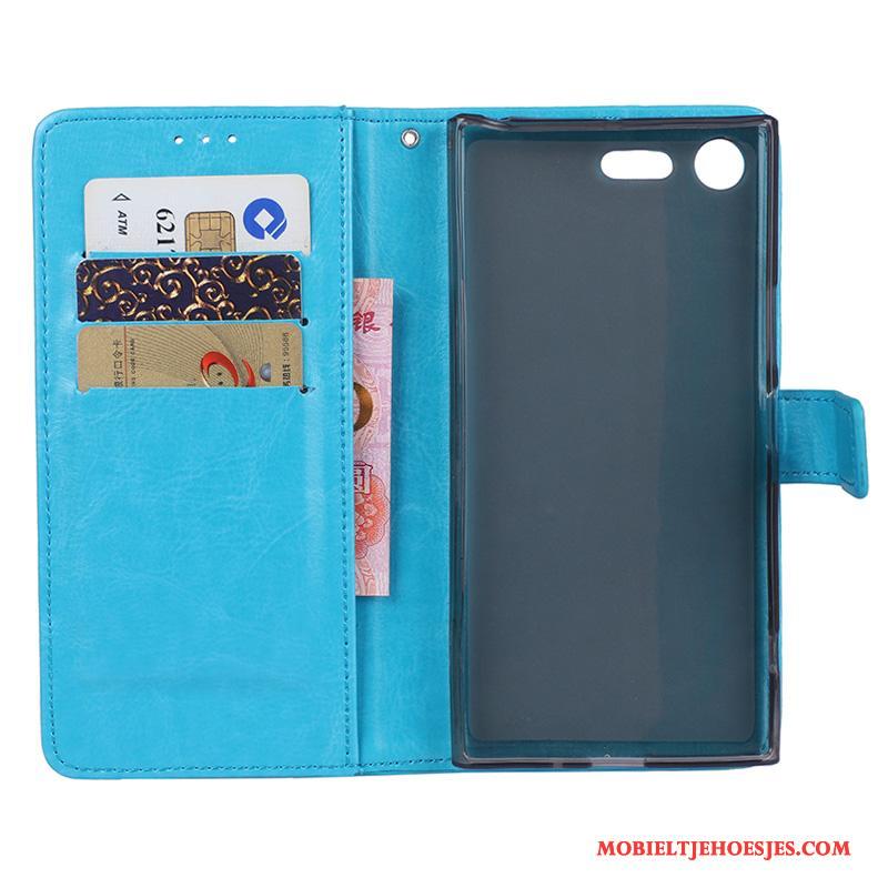 Sony Xperia X Compact Hoes Folio Hoesje Telefoon Leren Etui Bescherming