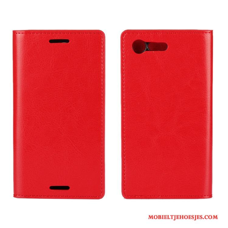 Sony Xperia X Compact Hoes Schrobben Bescherming Tas Hoesje Rood Hard