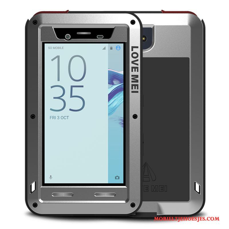 Sony Xperia X Compact Hoesje Drie Verdedigingen All Inclusive Zilver Hoes Omlijsting Bescherming Mobiele Telefoon