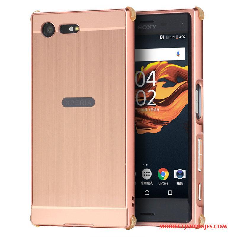 Sony Xperia X Compact Omlijsting Metaal Hoes Hoesje Telefoon Mobiele Telefoon Anti-fall Goud