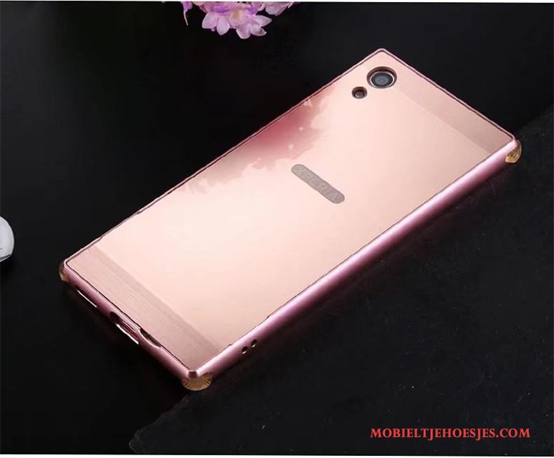 Sony Xperia Xa Metaal Bescherming Achterklep Hoes Hoesje Telefoon Rose Goud Omlijsting