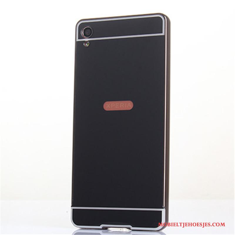 Sony Xperia Xa Omlijsting Hoes Mobiele Telefoon Metaal Zilver Hoesje Telefoon Bescherming