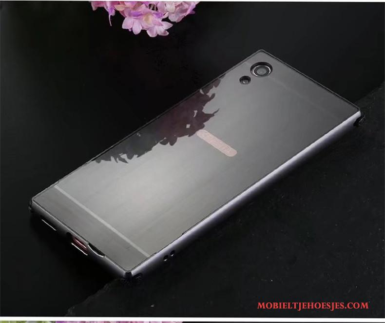Sony Xperia Xa1 Anti-fall Omlijsting Hoesje Telefoon Bescherming Lichte En Dun Achterklep Metaal