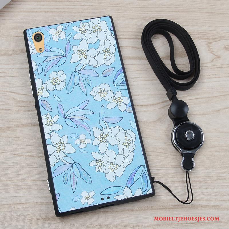 Sony Xperia Xa1 Hanger Roze Bescherming Anti-fall Siliconen Hoes Hoesje Telefoon