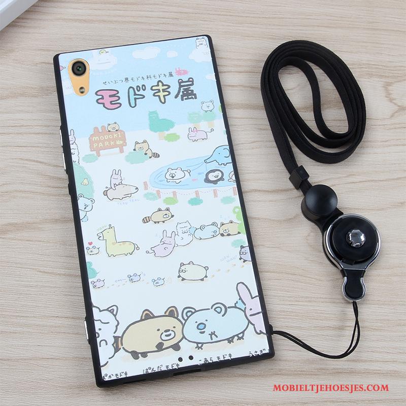 Sony Xperia Xa1 Hanger Roze Bescherming Anti-fall Siliconen Hoes Hoesje Telefoon