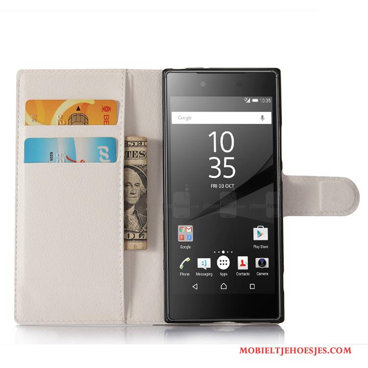 Sony Xperia Xa1 Hoesje Leren Etui Portemonnee Folio Diepe Kleur Telefoon Bescherming