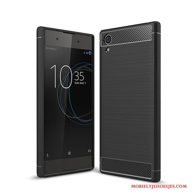 Sony Xperia Xa1 Plus Hoesje Telefoon All Inclusive Zacht Fiber Grijs Bescherming